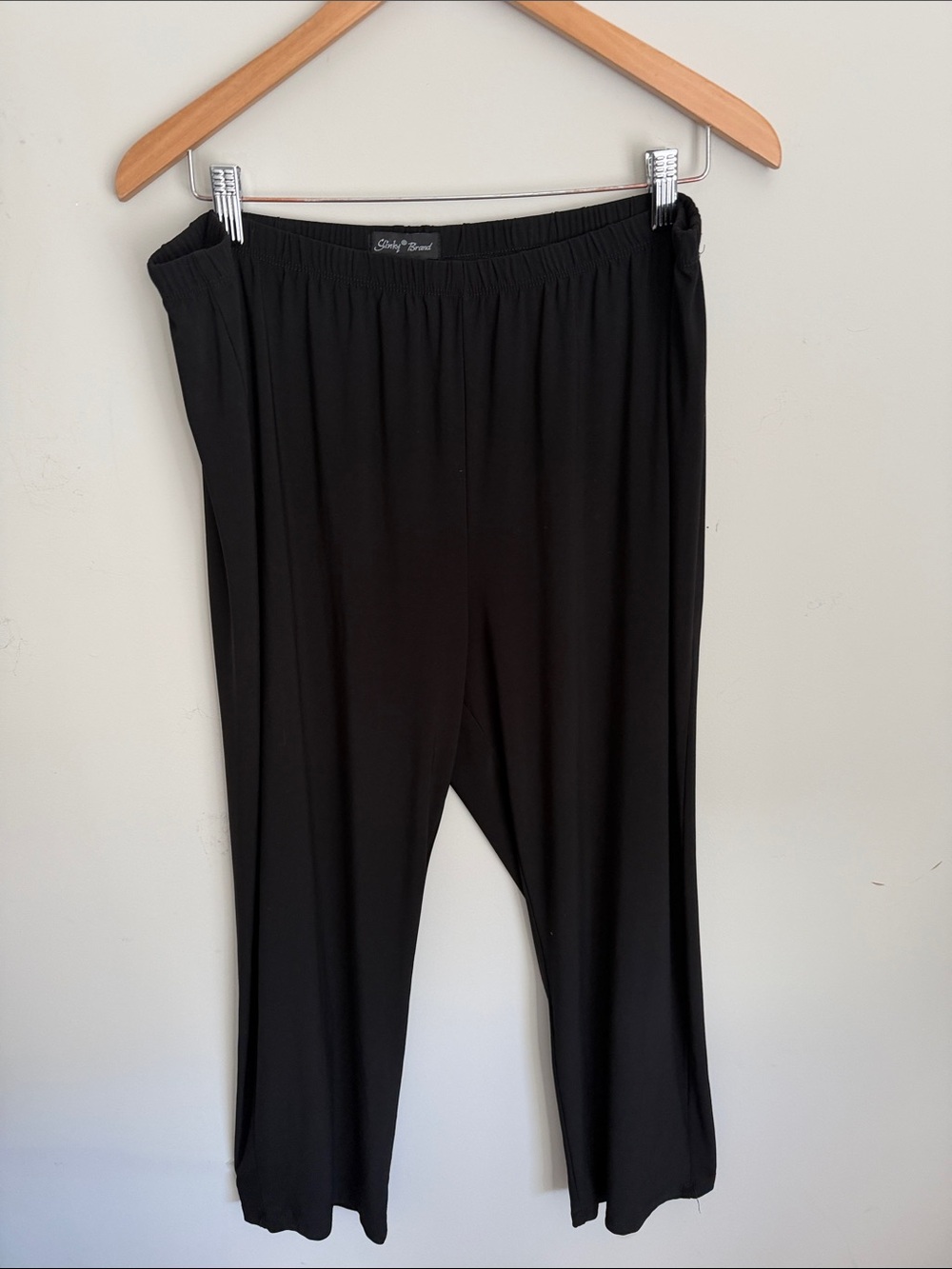 Slinky Pull on Black wide leg Pants 1X